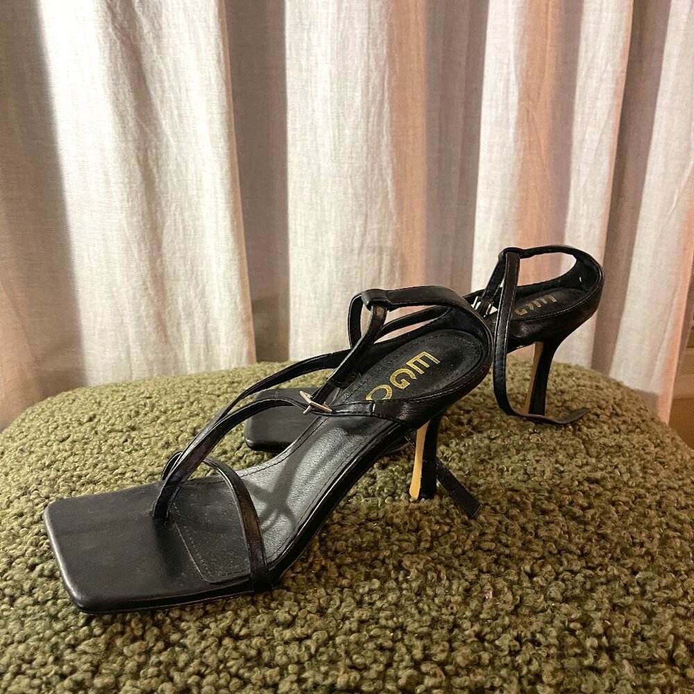 EGO Tease Black square toe heels - UK4 / US6 ( fits up‎ to an 8)